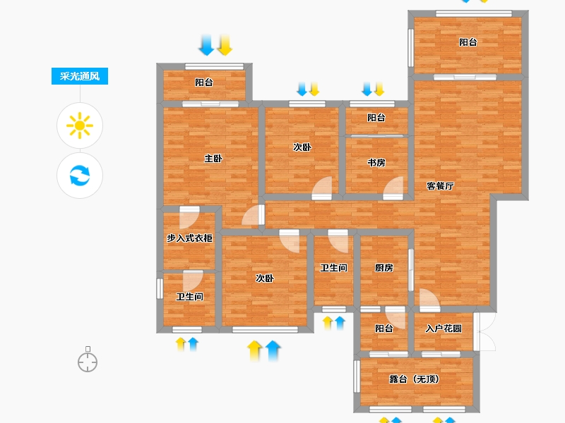 重庆-重庆市-康田栖樾规划28号楼,1号楼,2号楼,3号楼,4号楼,5号楼,6号楼,8-133.29-户型库-采光通风