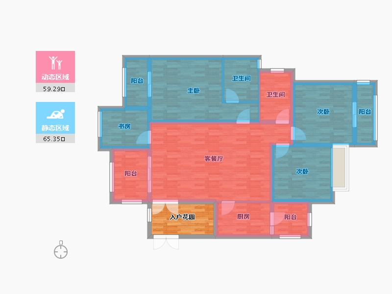 重庆-重庆市-康田栖樾规划27号楼,11号楼,12号楼,13号楼,15号楼,16号楼,17-118.07-户型库-动静分区