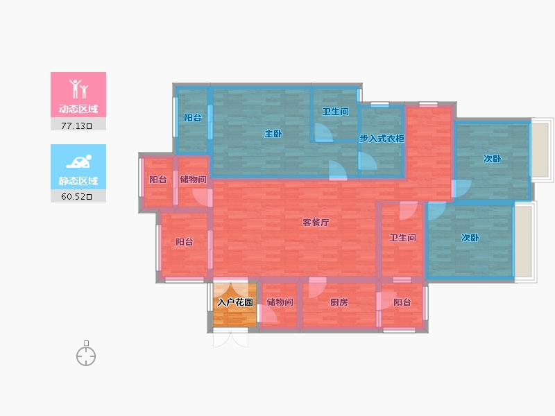 重庆-重庆市-康田栖樾规划27号楼,规划28号楼,2号楼,3号楼,4号楼,5号楼,6号楼-125.48-户型库-动静分区