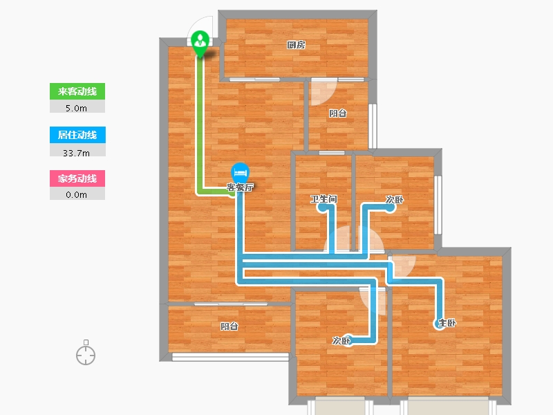 重庆-重庆市-恒大麓山湖高层9号楼85m²-81.96-户型库-动静线