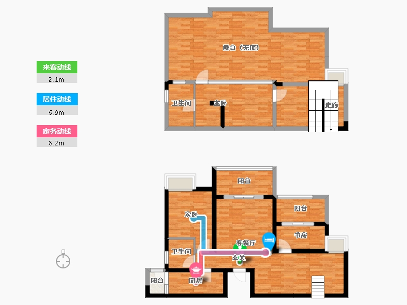 四川省-成都市-榕晟水岸丽府1号楼126m²-130.11-户型库-动静线