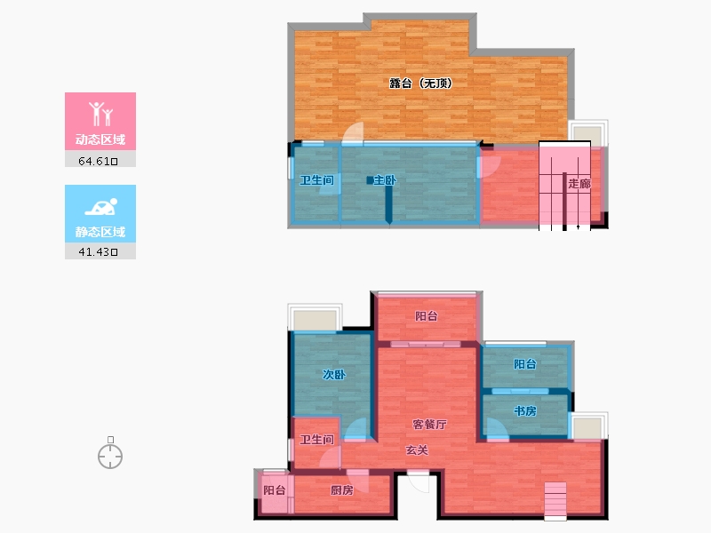 四川省-成都市-榕晟水岸丽府1号楼126m²-130.11-户型库-动静分区