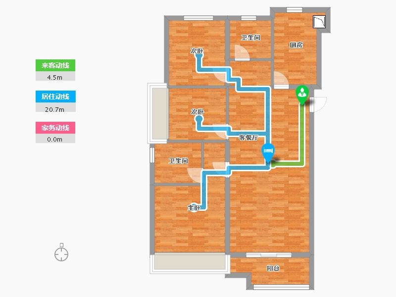 河南省-郑州市-天伦城高层15号楼115m²-92.01-户型库-动静线