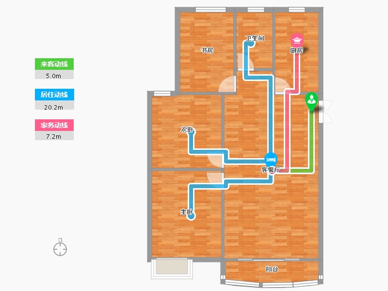 河南省-郑州市-腾威城2号楼127m²-101.60-户型库-动静线