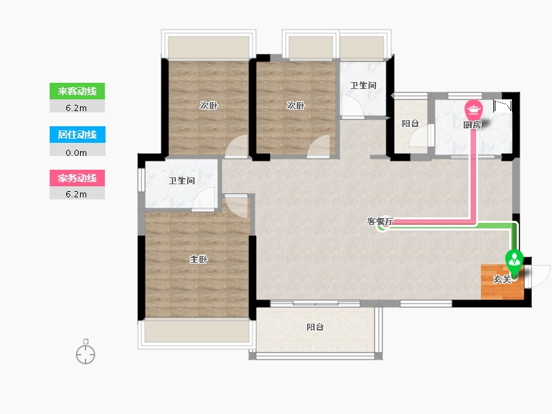 四川省-成都市-瑞居海布斯卡二期2号楼,二期3号楼123m²-99.48-户型库-动静线