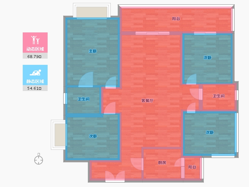 四川省-成都市-成都长虹天樾建面138m2-110.18-户型库-动静分区