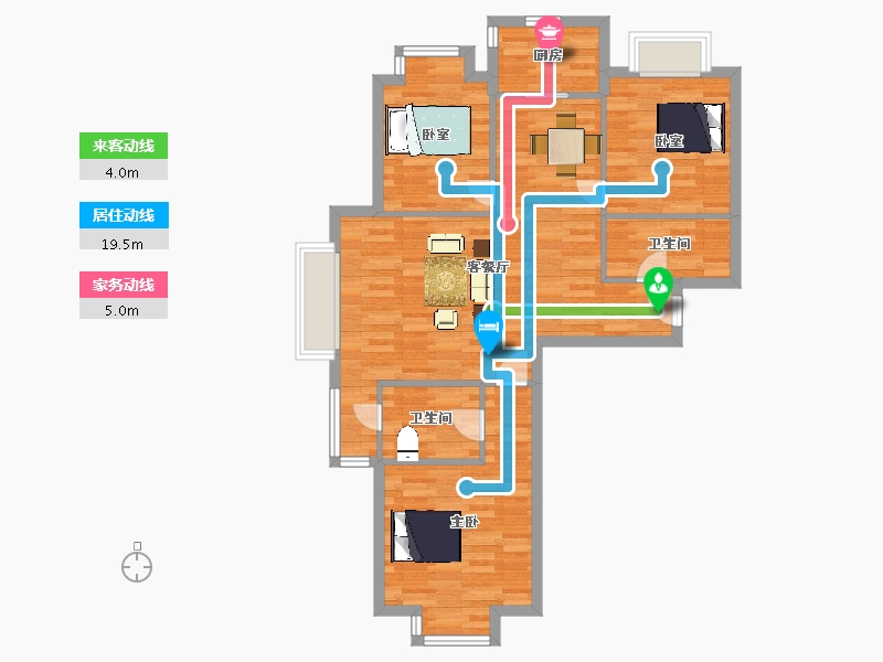 山东省-青岛市-中建锦绣城7号楼126m²-83.34-户型库-动静线