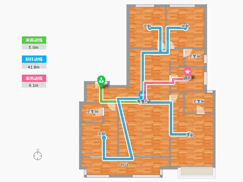 河南省-郑州市-鑫苑金水观城1号楼,2号楼188m²-150.40-户型库-动静线