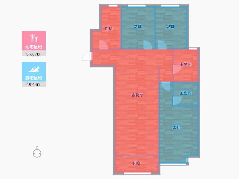 河南省-郑州市-物华国际3号楼131m²-104.80-户型库-动静分区