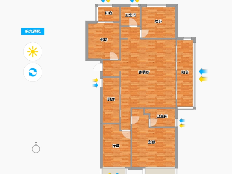 河南省-郑州市-万科世曦3号楼,4号楼,5号楼,6号楼,7号楼,8号楼142m²-113.60-户型库-采光通风