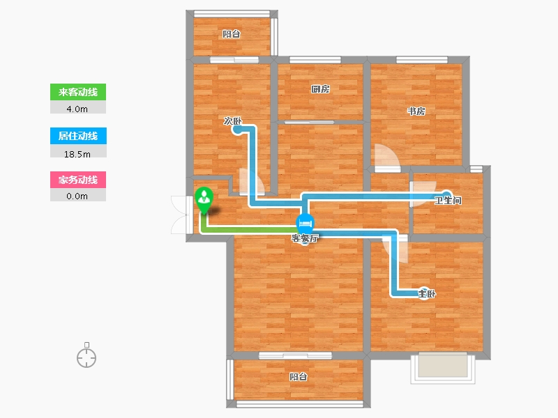 河南省-郑州市-明天香槟花园1号楼,2号楼115m²-92.00-户型库-动静线