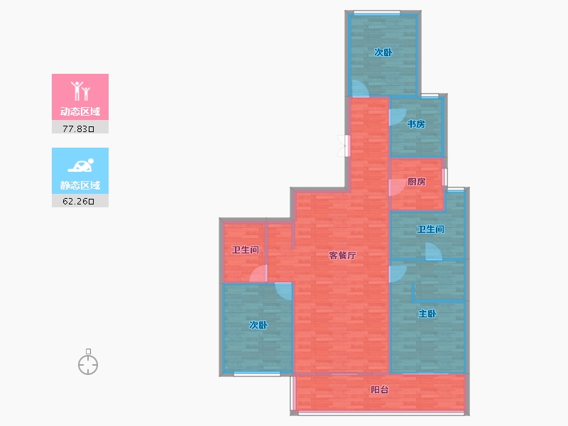 河南省-郑州市-融创金林金水府2号楼161m²-128.80-户型库-动静分区