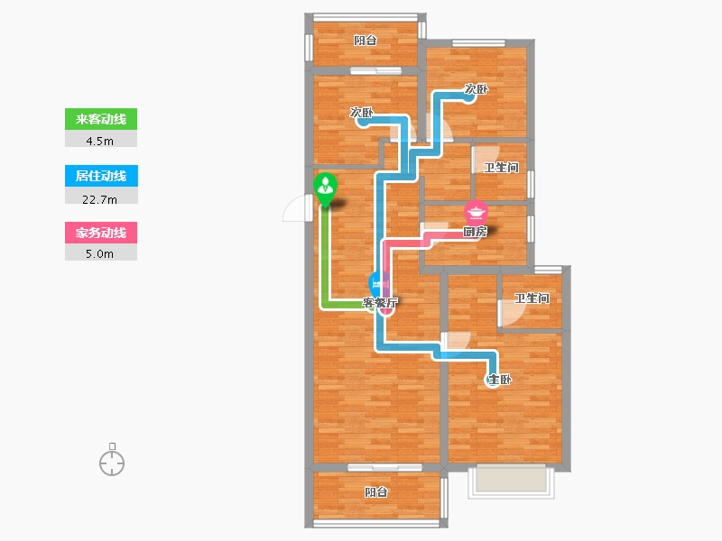 河南省-郑州市-清韵颐景苑119m²-95.20-户型库-动静线