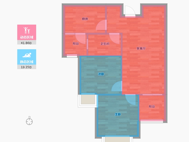 重庆-重庆市-恒大麓山湖超高层8号楼57m²-55.08-户型库-动静分区