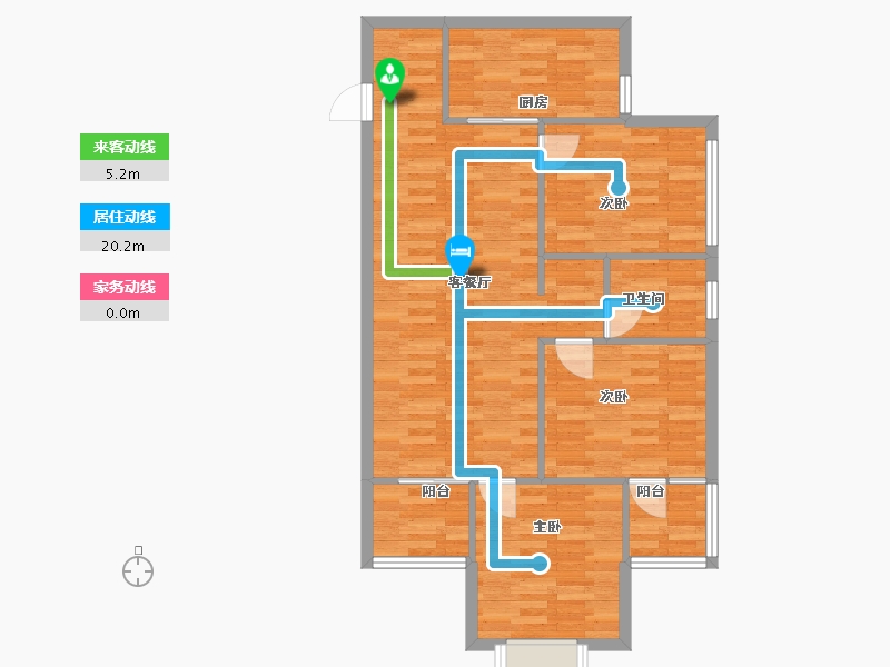 河南省-郑州市-清韵颐景苑105m²-84.00-户型库-动静线