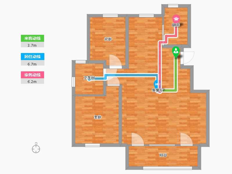 山东省-青岛市-融创阿朵小镇5，6，9，10，13，14号楼C116m²-92.52-户型库-动静线