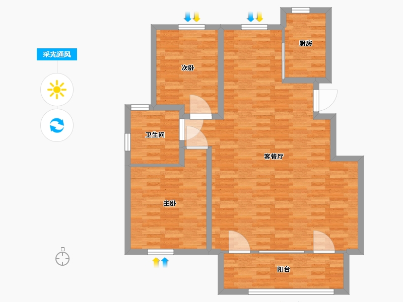 山东省-青岛市-融创阿朵小镇5，6，9，10，13，14号楼C116m²-92.52-户型库-采光通风