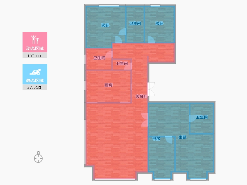 山东省-青岛市-万科翡翠长江3，4号楼230m²-185.79-户型库-动静分区