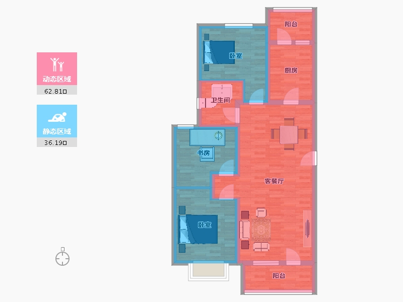 山东省-青岛市-兴华泉源山庄6，8，7号楼111m²-88.05-户型库-动静分区