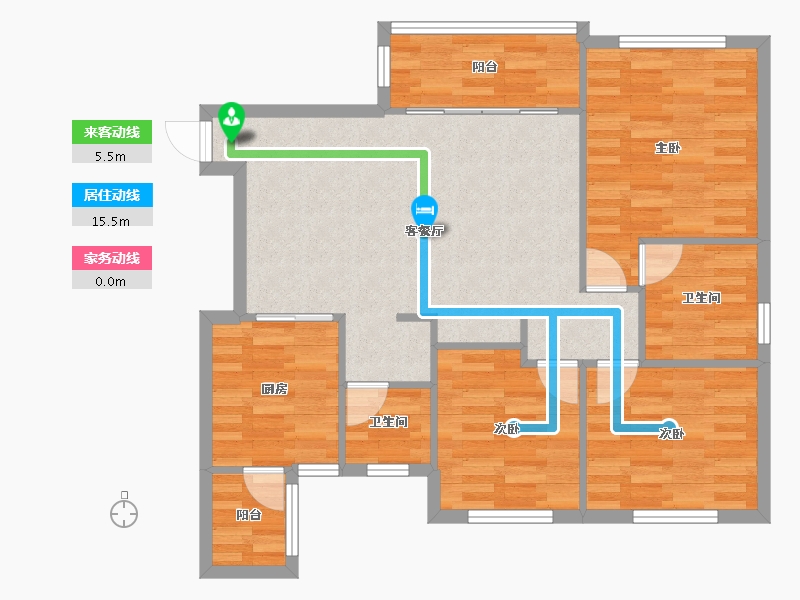 四川省-成都市-恒大御景112m²-85.05-户型库-动静线