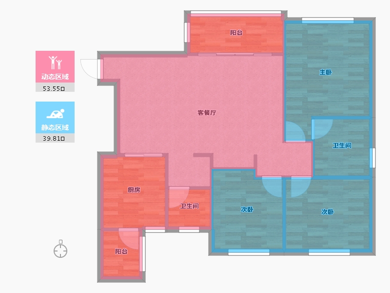 四川省-成都市-恒大御景112m²-85.05-户型库-动静分区