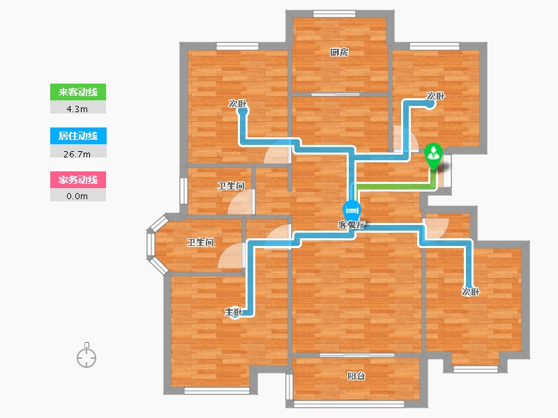 河南省-郑州市-正商家河家13号楼140m²-112.00-户型库-动静线