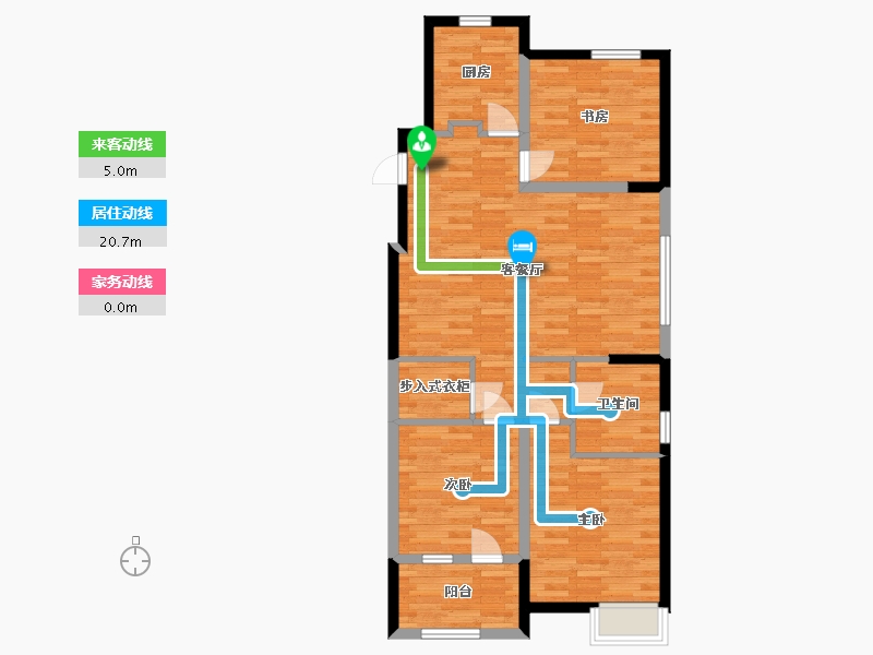 山东省-青岛市-国汇观海领御2号楼A1户型110m²-89.67-户型库-动静线