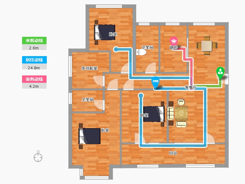 山东省-青岛市-世茂锦域C144m²-115.28-户型库-动静线