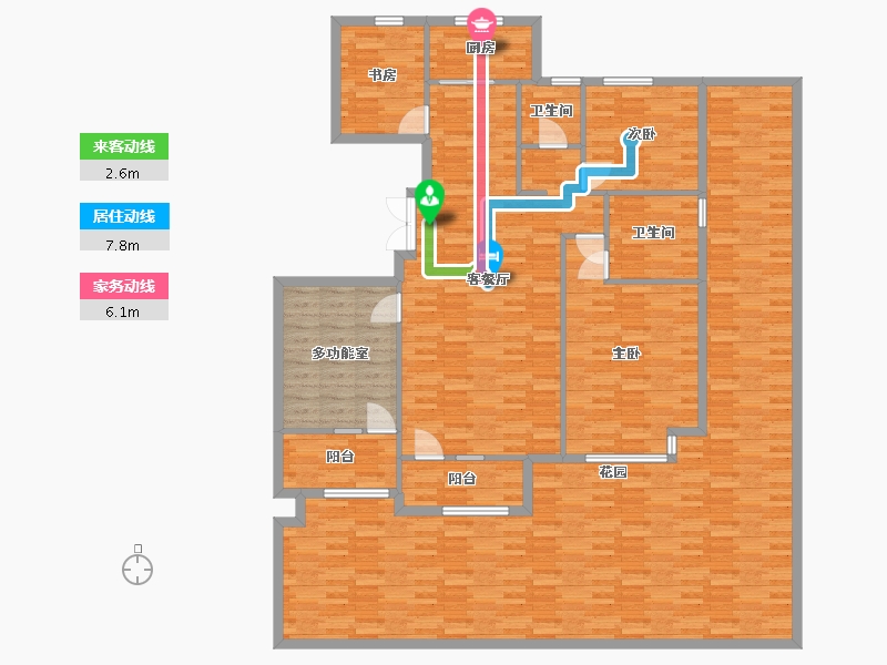 山东省-青岛市-青特小镇58,122,125号楼135㎡-192.97-户型库-动静线