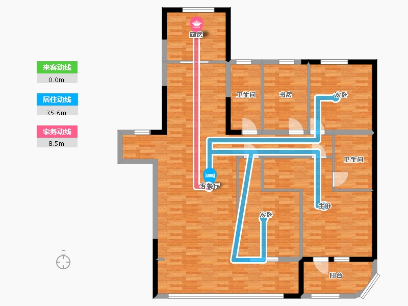 山东省-青岛市-新城红岛湾15,18,21,22号楼169㎡-137.07-户型库-动静线