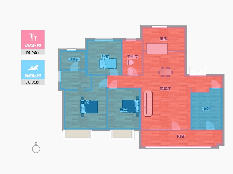 山东省-青岛市-领秀珊瑚湾E1142m²物-113.60-户型库-动静分区