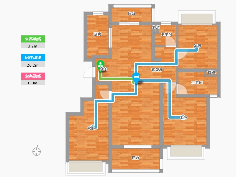 四川省-成都市-雅居乐星徽城3号楼117m²-93.92-户型库-动静线