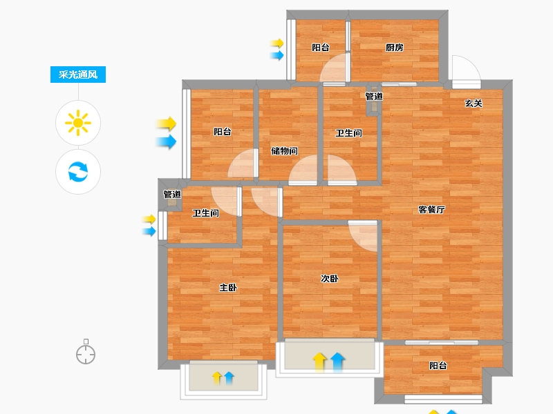 四川省-成都市-新城悦隽盛世1号楼,3号楼,2号楼95m²-71.25-户型库-采光通风