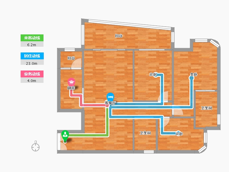 重庆-重庆市-江北嘴壹号院西苑97m²-97.41-户型库-动静线