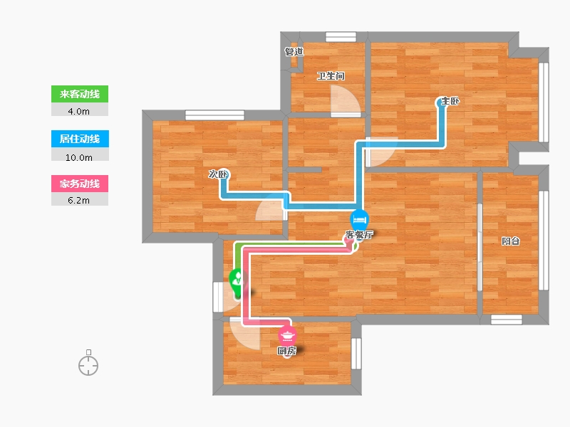 河南省-郑州市-美景麟起城68m²-54.40-户型库-动静线