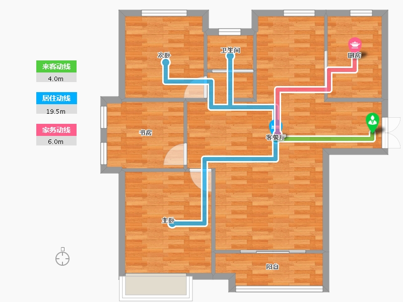 河南省-郑州市-丰乐奥体公馆1号楼,7号楼110m²-88.00-户型库-动静线