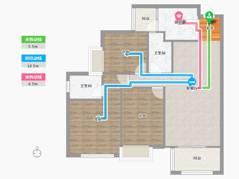 四川省-成都市-香满庭1号楼117m²-88.28-户型库-动静线