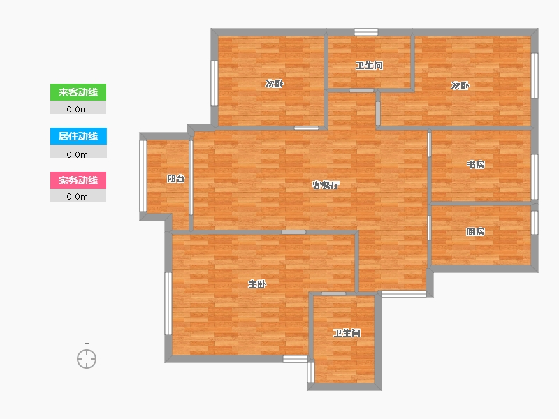 河南省-郑州市-中州府二期2号楼144m²-115.27-户型库-动静线