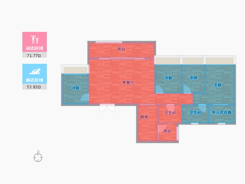 重庆-重庆市-天空雲镜2号楼115m²-115.00-户型库-动静分区