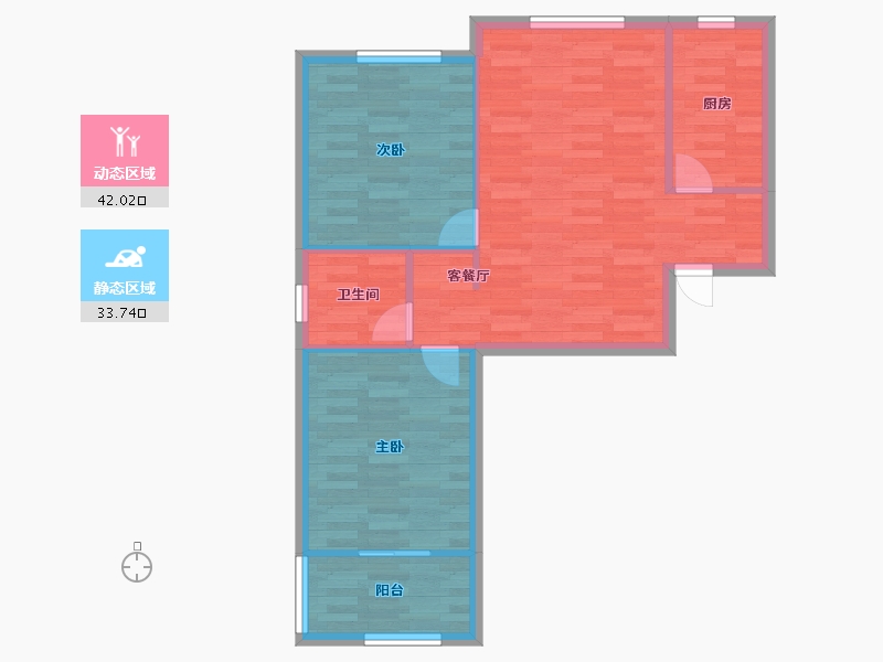 河南省-郑州市-台隆合园3号楼86m²-68.80-户型库-动静分区