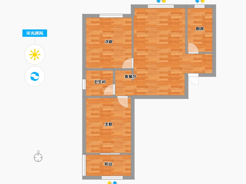 河南省-郑州市-台隆合园3号楼86m²-68.80-户型库-采光通风