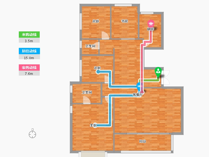 河南省-郑州市-万科民安江山府7号楼,8号楼,11号楼,12号楼177m²-141.59-户型库-动静线