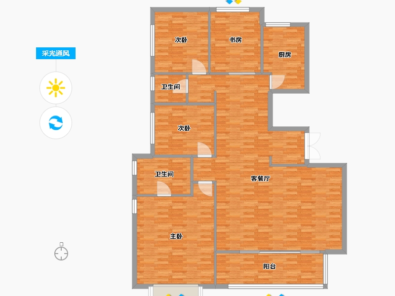 河南省-郑州市-万科民安江山府7号楼,8号楼,11号楼,12号楼177m²-141.59-户型库-采光通风