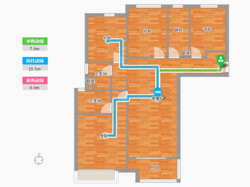 河南省-郑州市-万科天伦紫台三期1,3,4,6,7,9号楼128m²-102.39-户型库-动静线