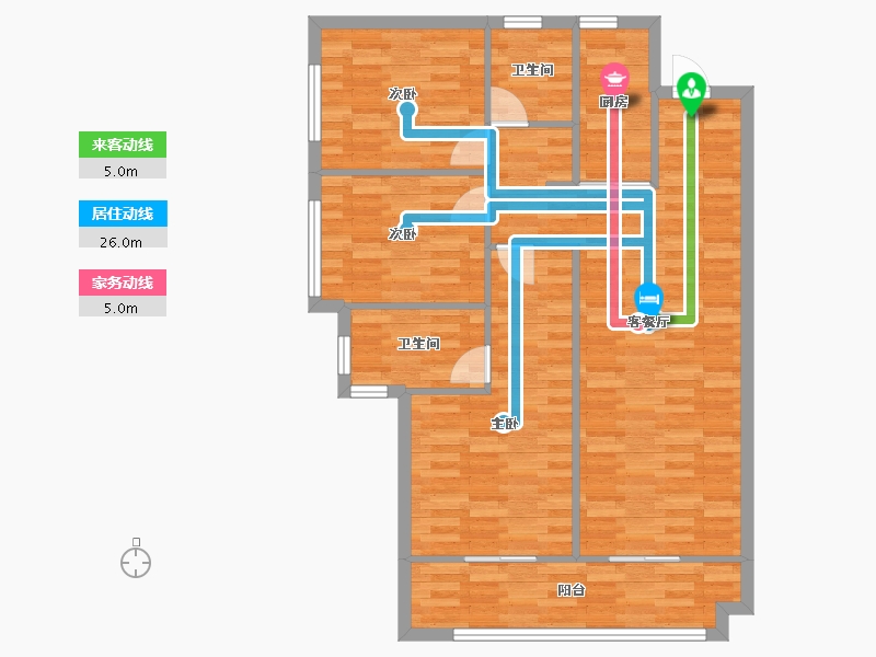 河南省-郑州市-万科民安江山府1号楼,2号楼,3号楼,4号楼,5号楼115m²-92.00-户型库-动静线