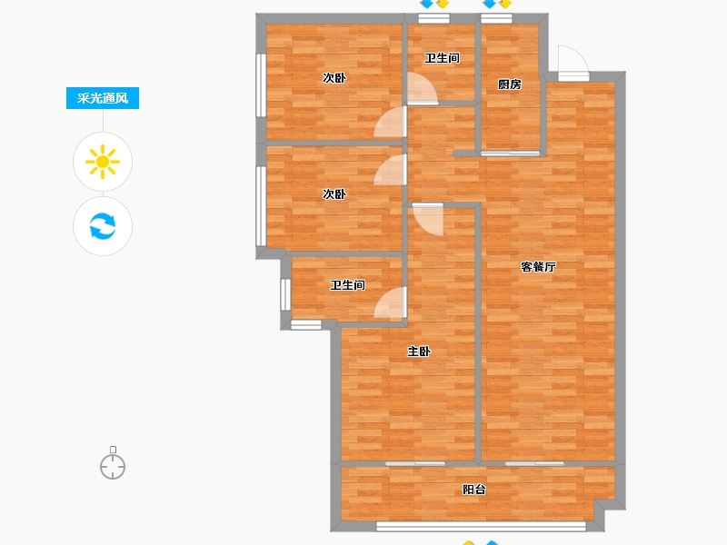 河南省-郑州市-万科民安江山府1号楼,2号楼,3号楼,4号楼,5号楼115m²-92.00-户型库-采光通风