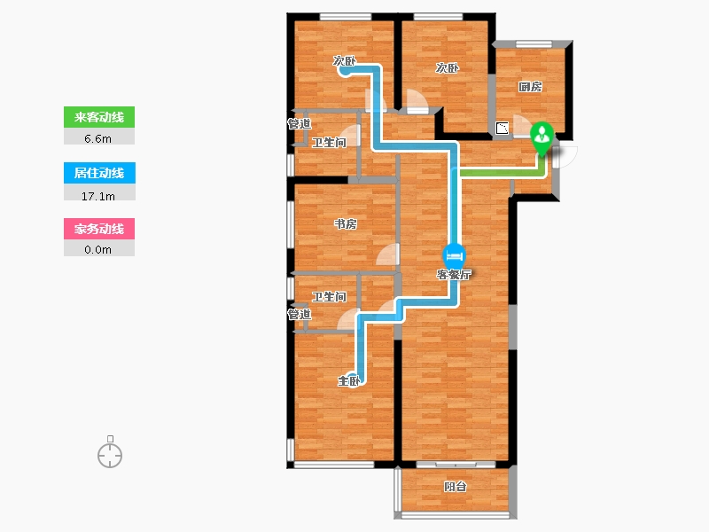 河南省-郑州市-融创瀚海大河宸院三期8号楼,三期9号楼136m²-108.80-户型库-动静线