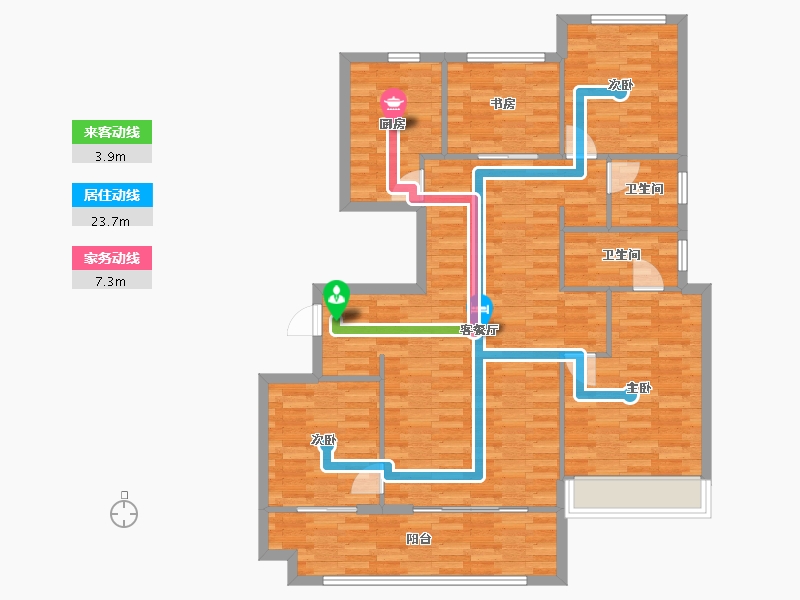 河南省-郑州市-万科民安江山府6号楼,9号楼,10号楼142m²-113.59-户型库-动静线