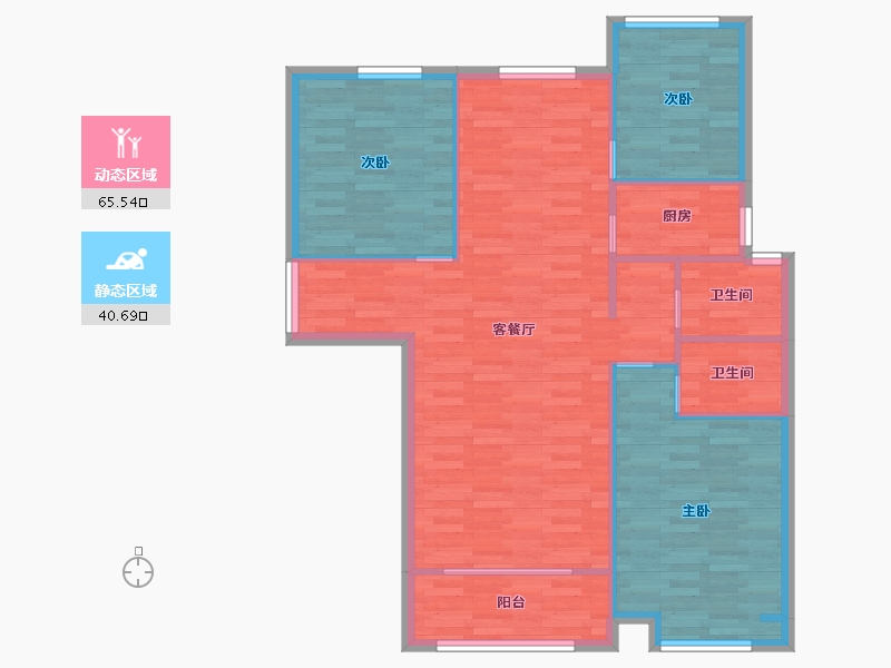 河南省-郑州市-正商家河家1,2,3,18号楼122m²-97.58-户型库-动静分区