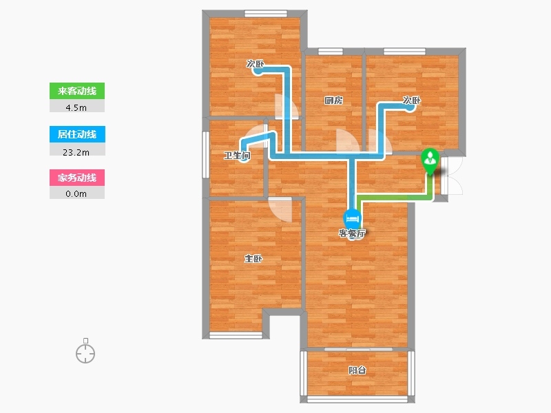 河南省-郑州市-正商启盛华庭102m²-81.60-户型库-动静线